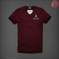 heren af v-hals korte tees new york donkerrood Fashion Prijs u2s1e433